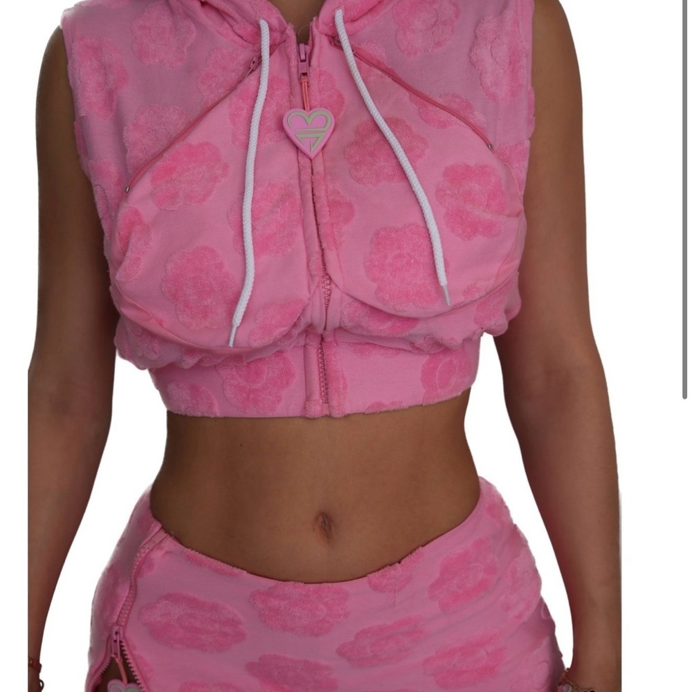 Pink Cloud Patterned Women's Swim Set